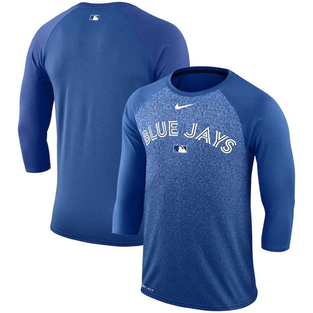 Brand New Nike Toronto Blue Jays Royal Blue 3/4-Sleeve T-Shirt Retails $40+